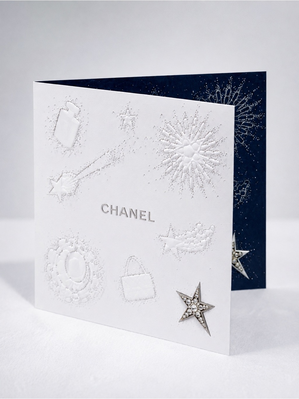 CHANEL Authentic Holiday Greeting Card Crystal Star Collectible